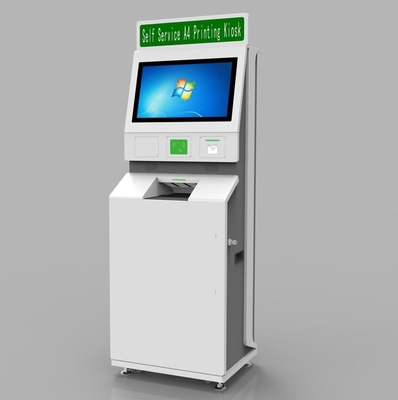 Quiosque 21.5inch da impressão do serviço do auto da máquina de Bank ATM do leitor de notas do documento A4
